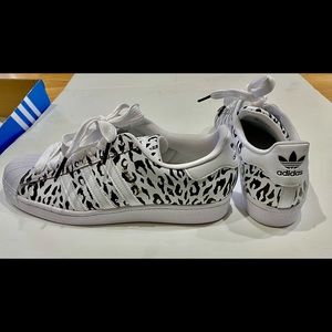 Adidas Superstar Leopard Print Low Top Gym Shoe